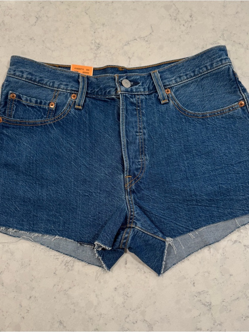 NWT Levi's 501 Women's 29 Medium Wash Button Fly Raw-Hem Denim Shorts 3" Inseam